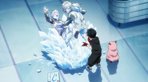 Kemono-Jihen-Episode-11-Inugami-and-Shiki-frozen