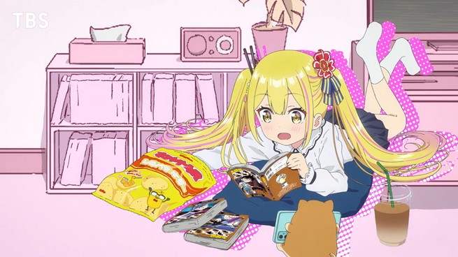 A-Salad-Bowl-of-Eccentrics-ending-animation-featuring-Sara-eating-snacks