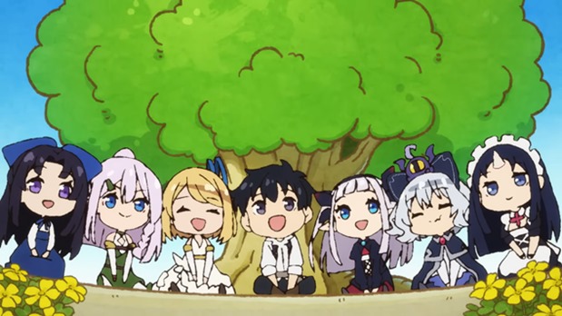 Screenshot of the chibi creditless animation for Sunny Steps by Yui Hizuki OP for Season 2 of Farming Life in Another World